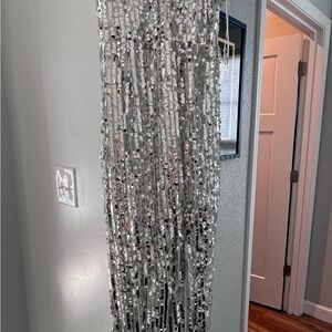 Elegant Silver Sequin Gown